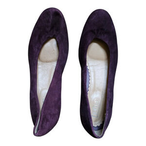 Hotter Comfort Concept Womens 8.5 Purple Suede Low Heel Pumps